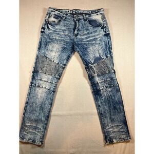 RAW X Jeans Distressed Denim Blue Vintage Inspired Mens 34 Standard